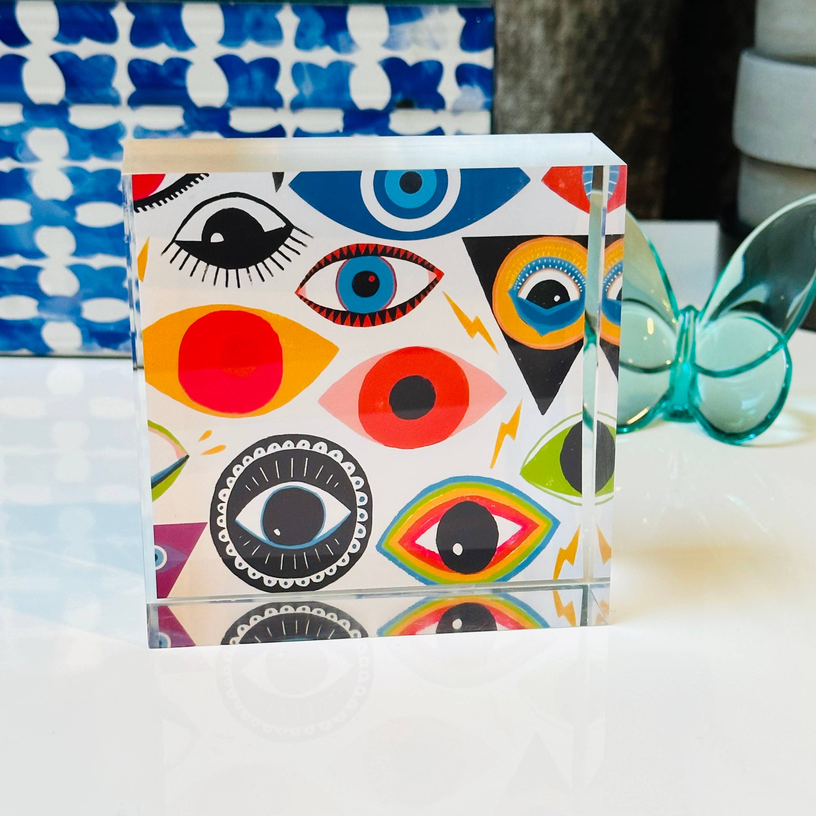 Acrylic Paperweight Table Decor Evil Eye