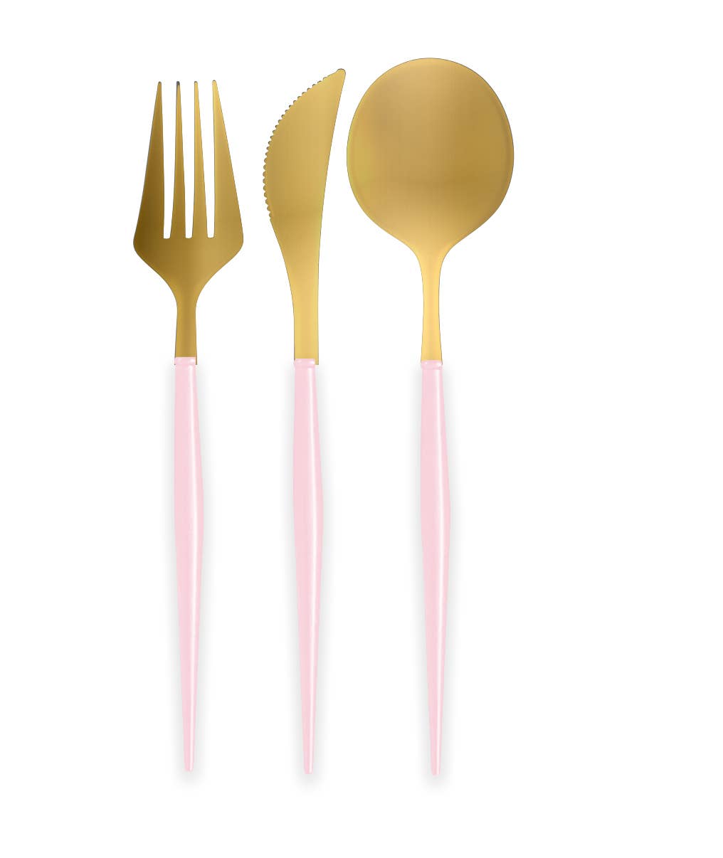 Bella Cutlery Gold/Blush Handle Bulk Case of 36