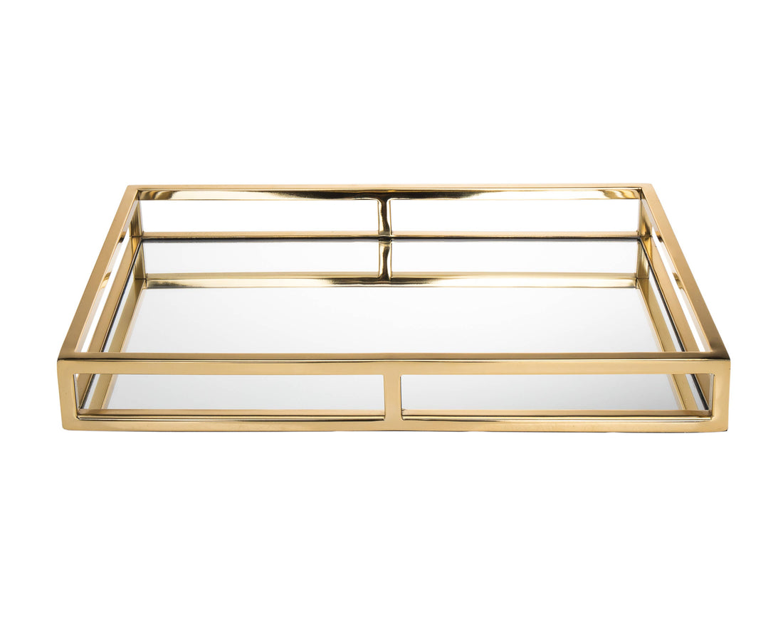 Aspen Gold 16x10 Rect Tray: Alternative Metal / Gold